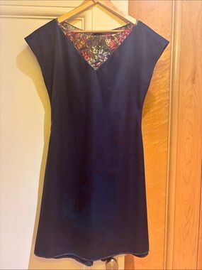 Alexis Mabille Navy Dress with Floral Lace